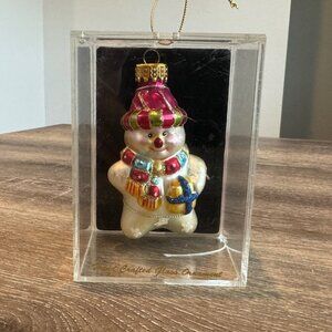Christmas Snowman Glass Ornaments.